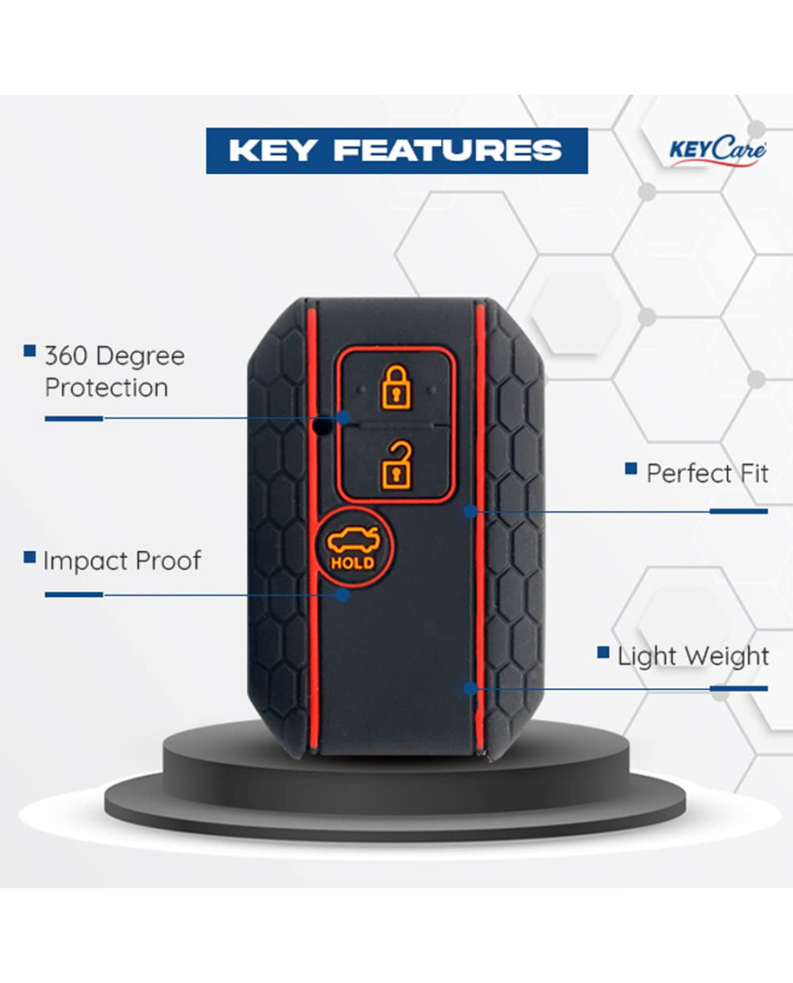 Keycare Silicon key cover fit for Dzire, Ertiga 3b smart key | KC 06